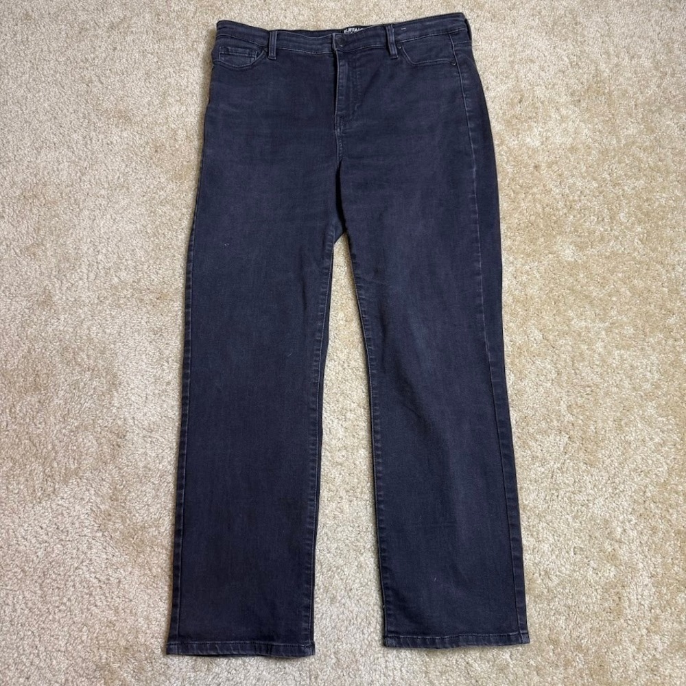 Buffalo David Bitton Womens 12 Alyssa Black High-Rise Straight Leg Jeans 34x29 - Picture 1 of 8